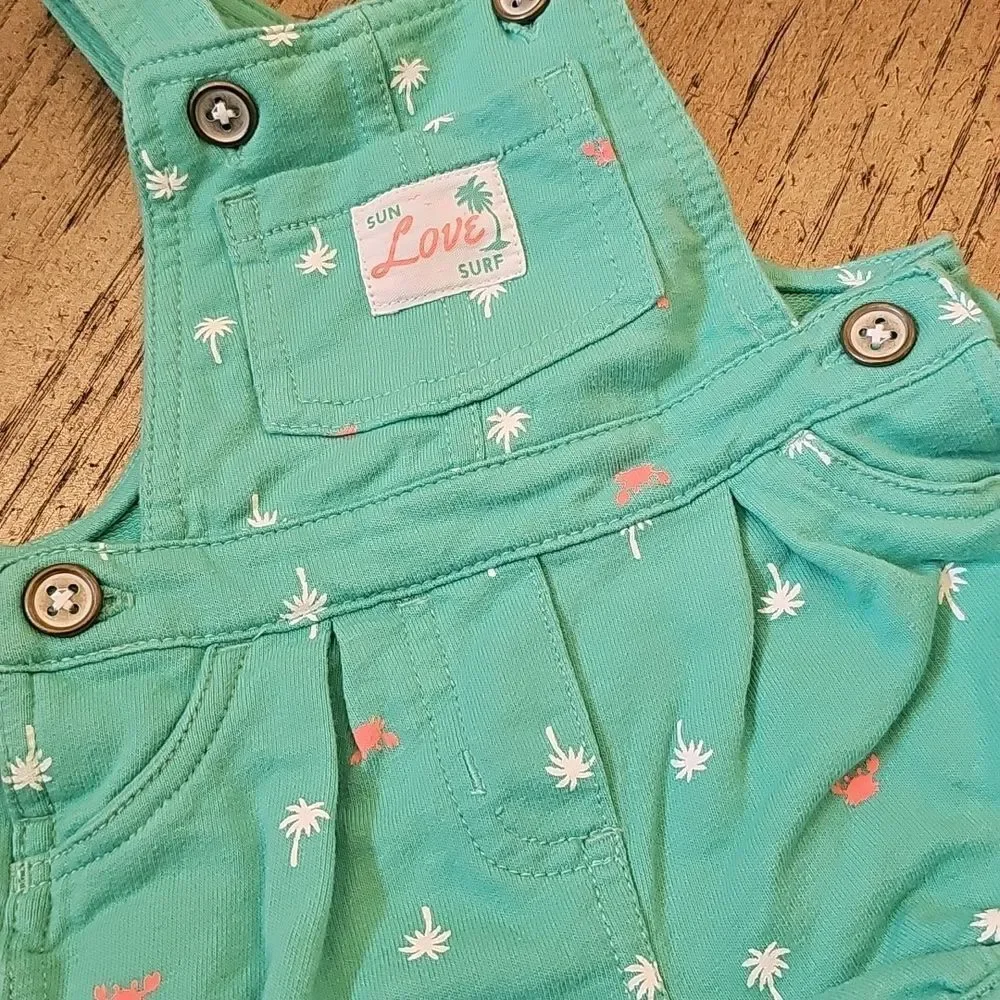 NWOT Carter's Teal Overall Set 3T